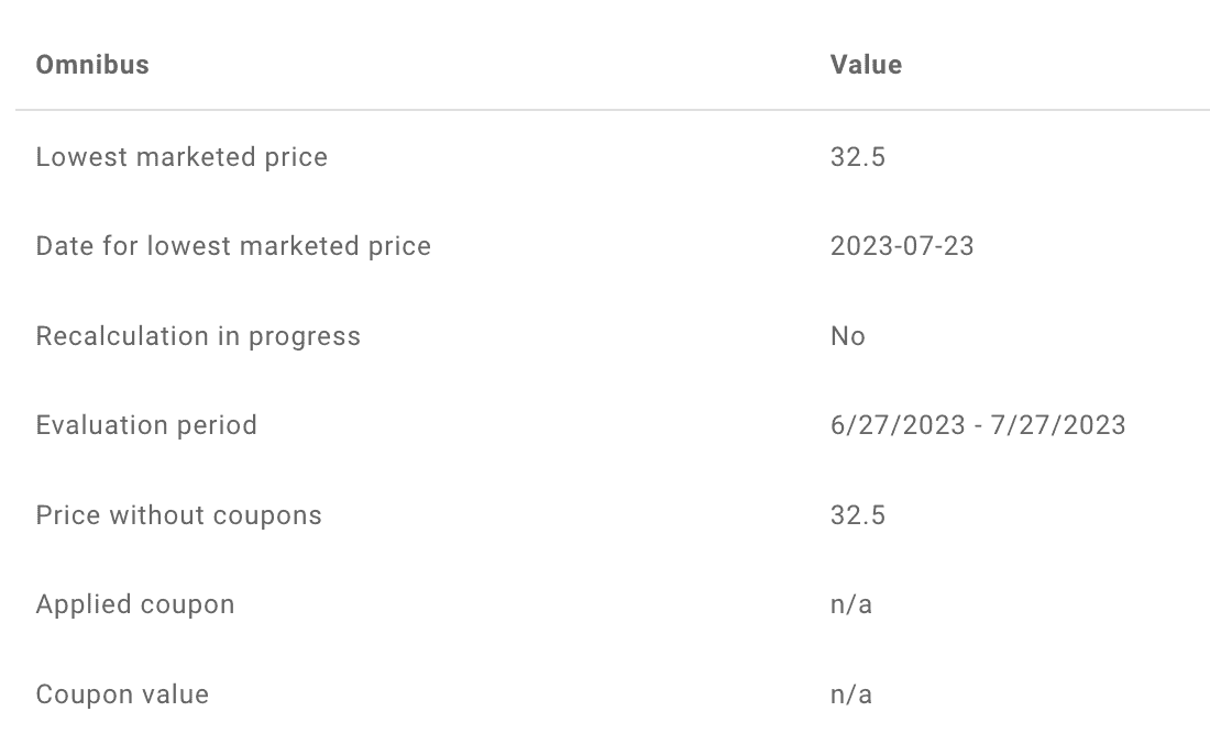 omnibus price